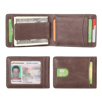 Leather Wallet With Clip Clip