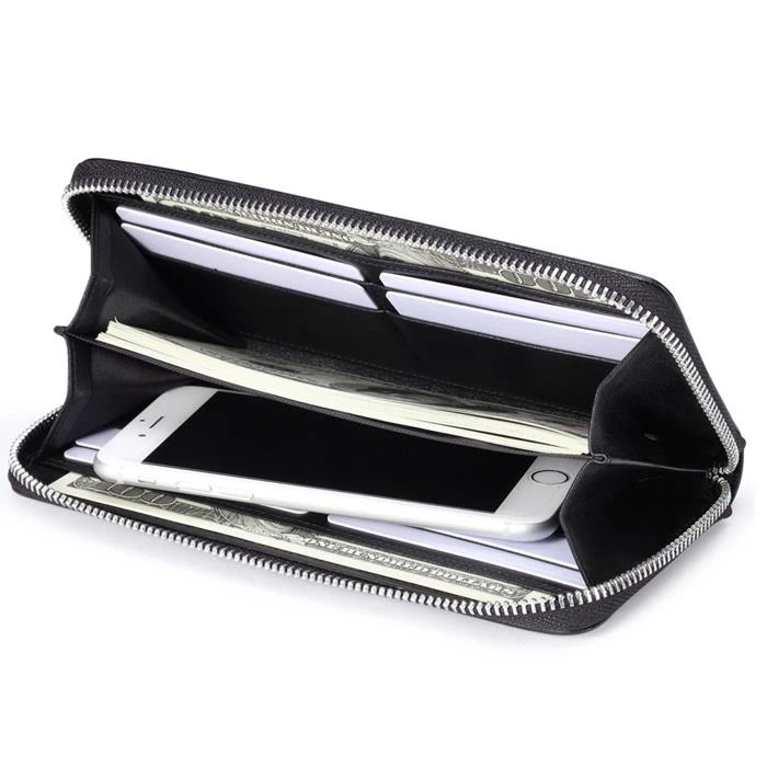 Black Long Zipper Wallet
