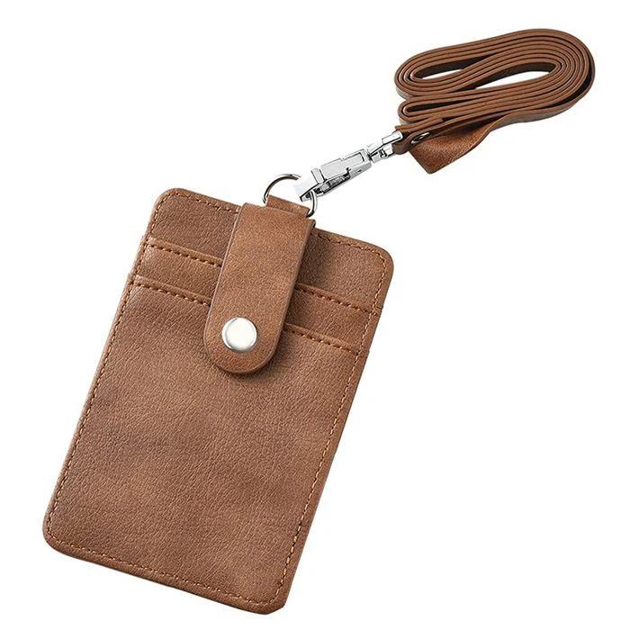 Leather ID Holder With Lanyard